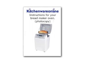 Instruction books for Panasonic bread maker ovens