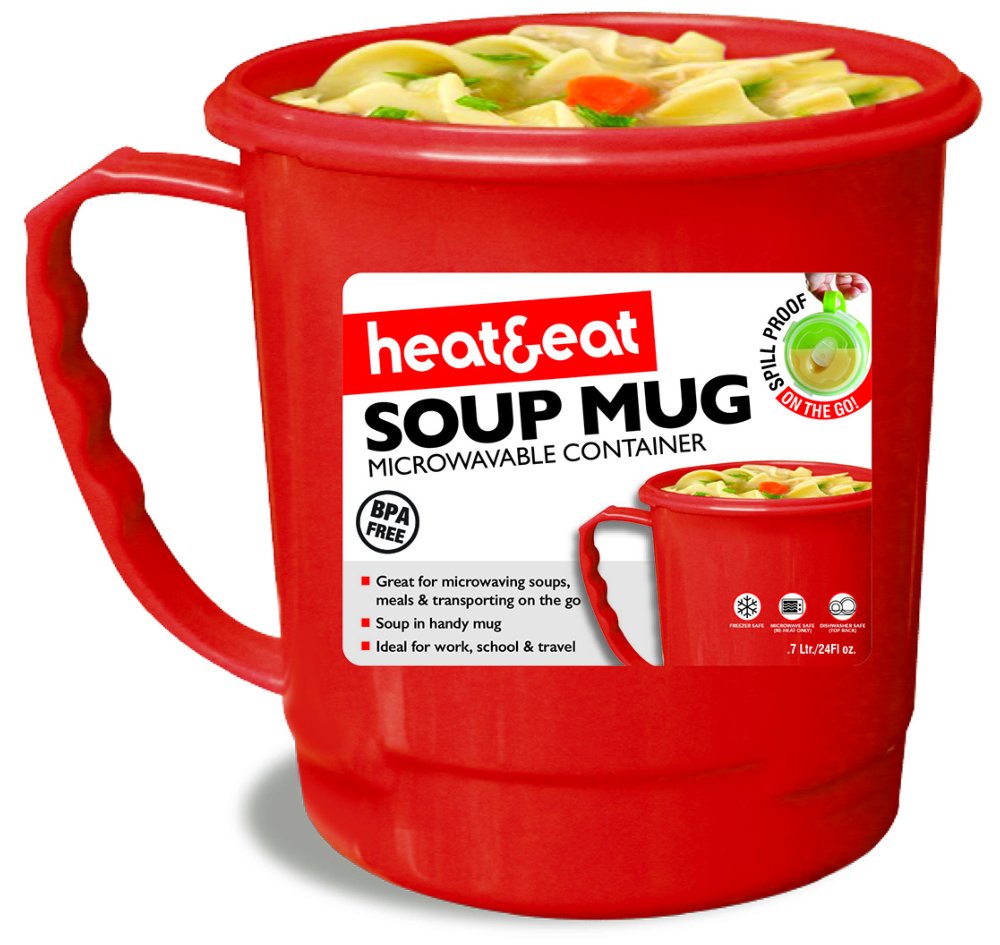0.7 litre Red Heat & Eat Soup Mug