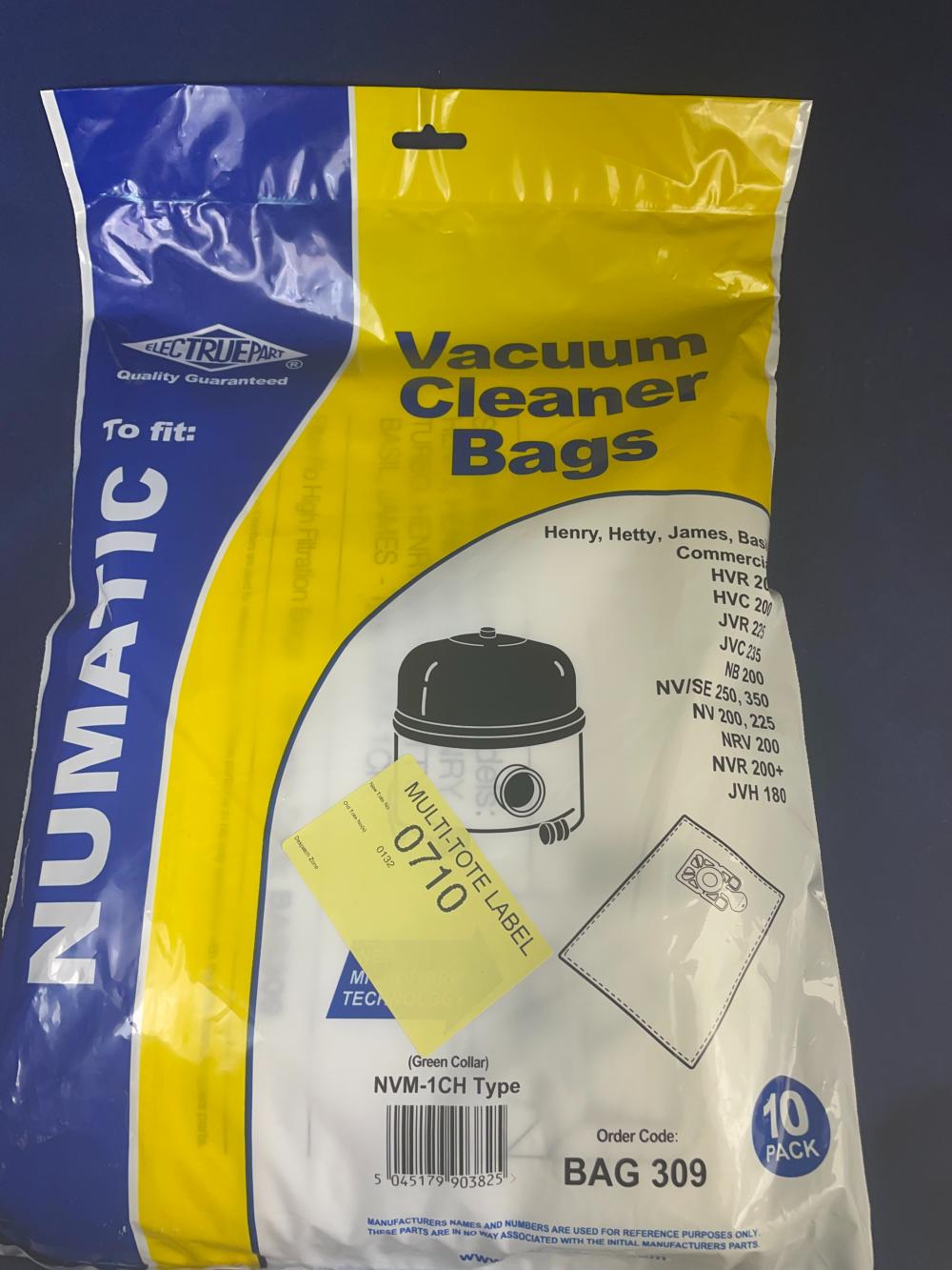 Basil (Numatic) NVM-1CH Dust Bags (Pack Of 10) - Pattern Part